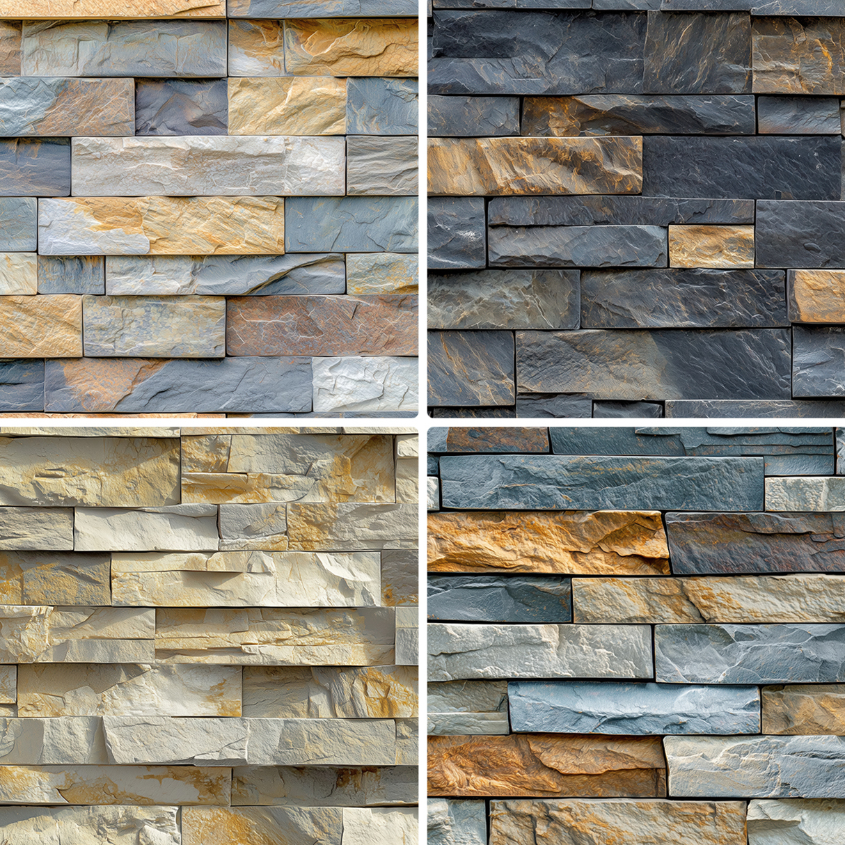 30 Stacked Stone Cladding Texture Backgrounds Samples Preview Part 03