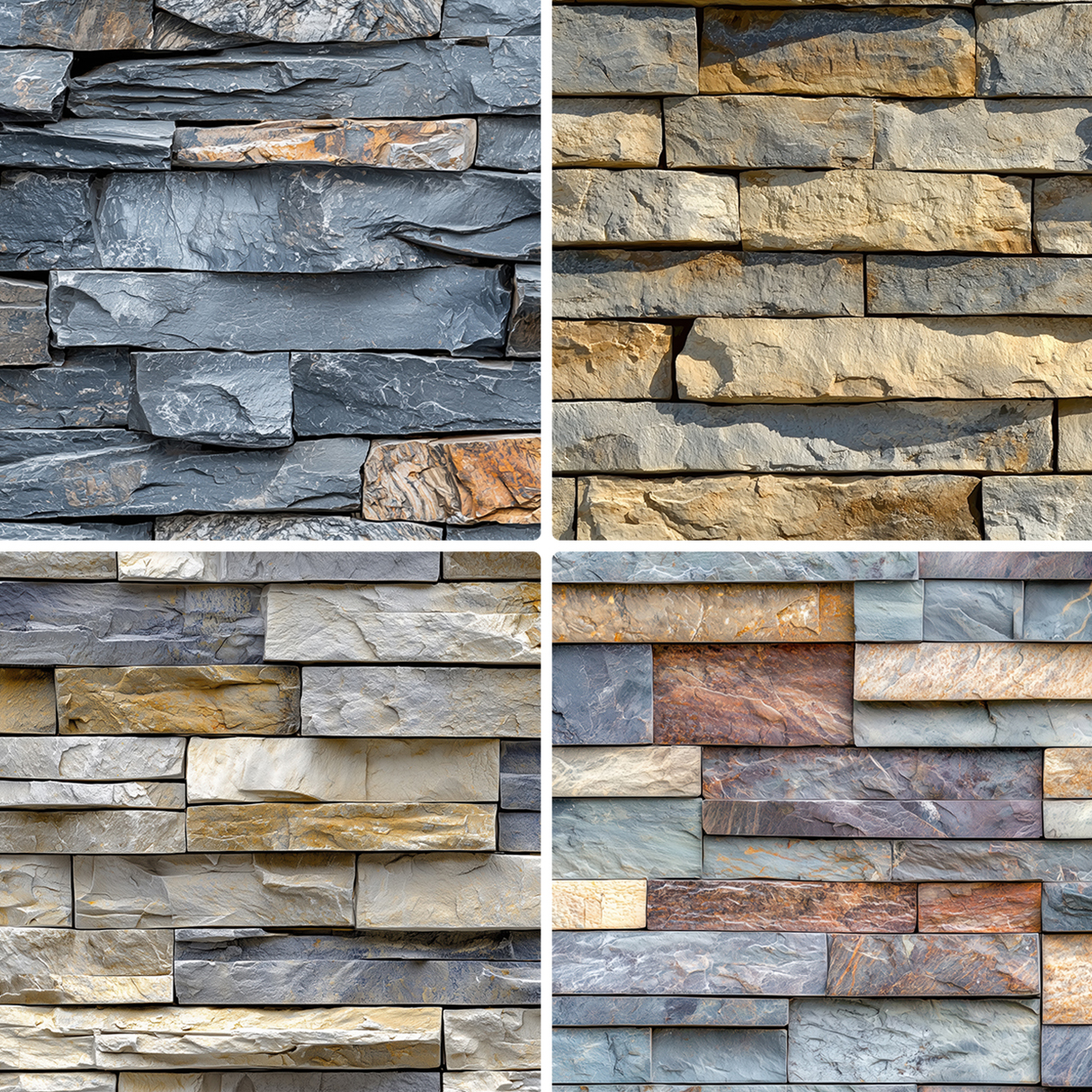 30 Stacked Stone Cladding Texture Backgrounds Samples Preview Part 04