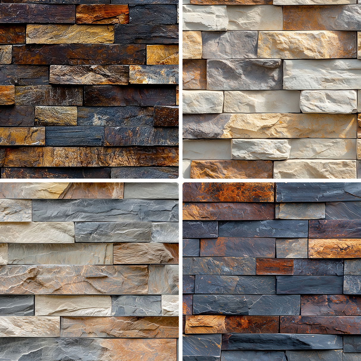 30 Stacked Stone Cladding Texture Backgrounds Samples Preview Part 06