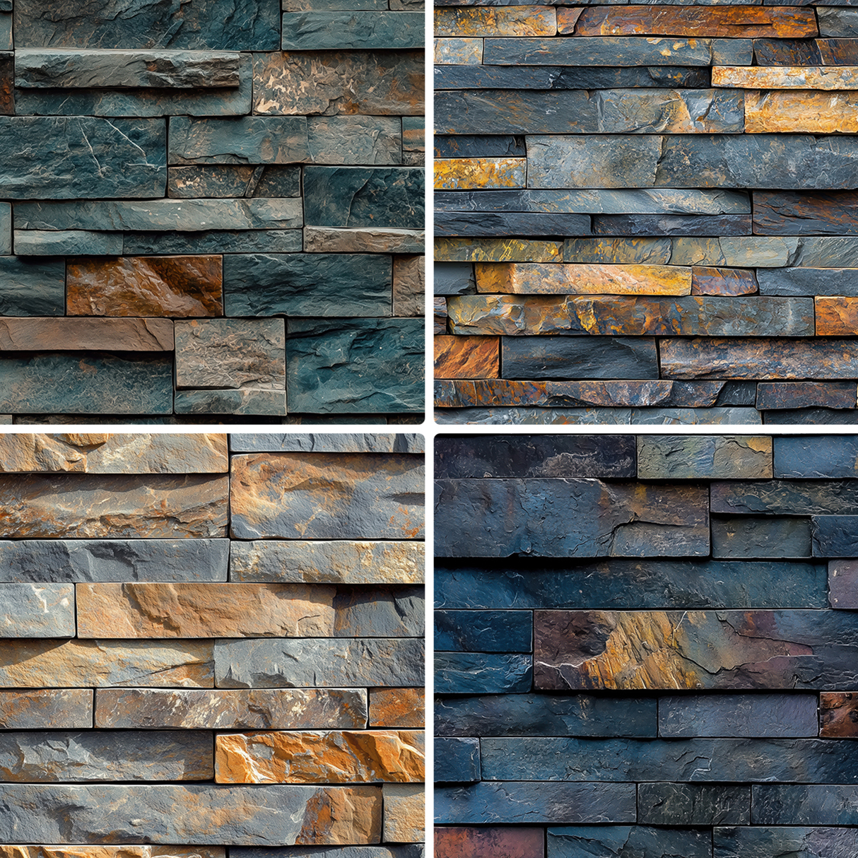 30 Stacked Stone Cladding Texture Backgrounds Samples Preview Part 07