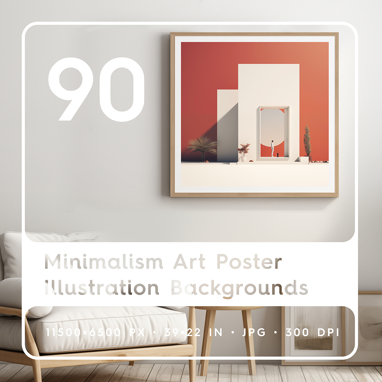 90 Minimalism Art Poster Illustration Backgrounds Square Cover