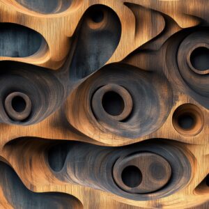 Seamless Organic Shapes Wooden Texture
