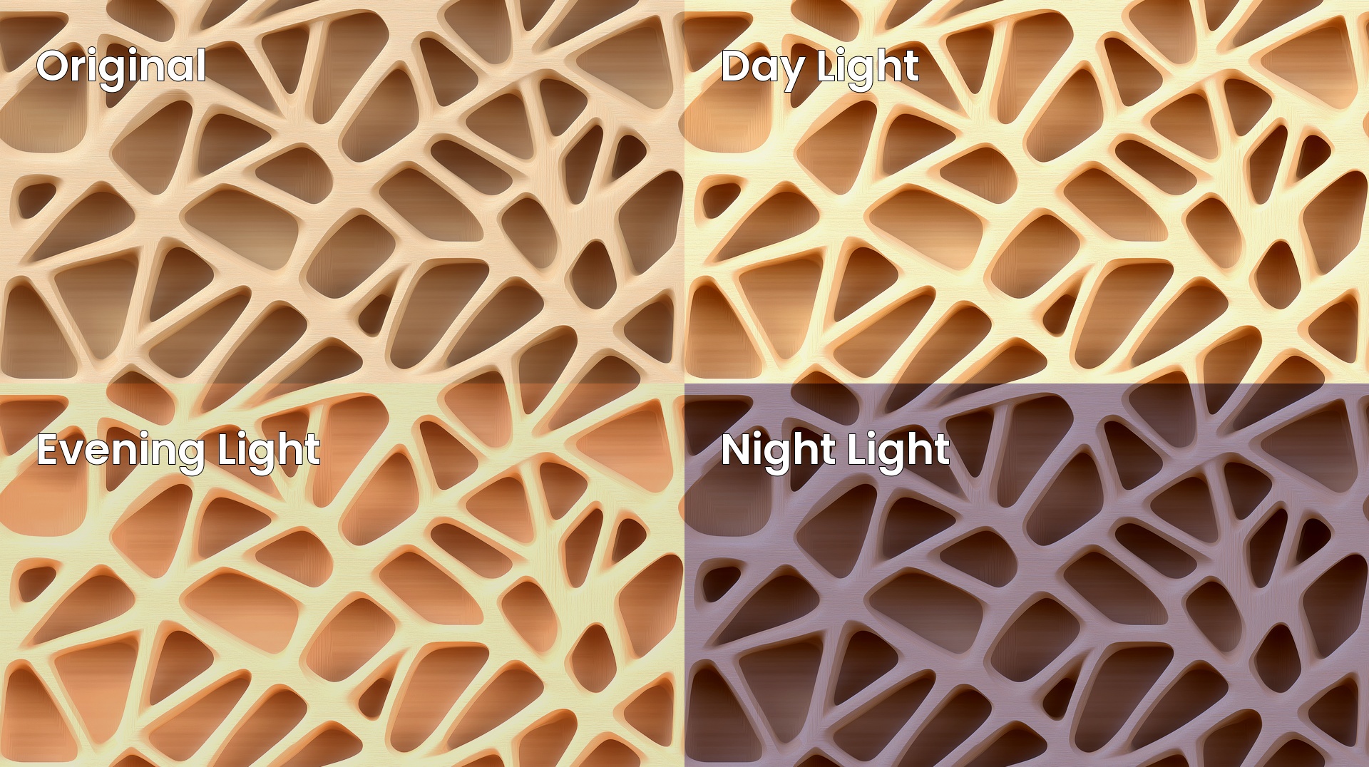 Seamless Organic Shapes Patterns Wooden Texture Lighting Variation Examples Preview