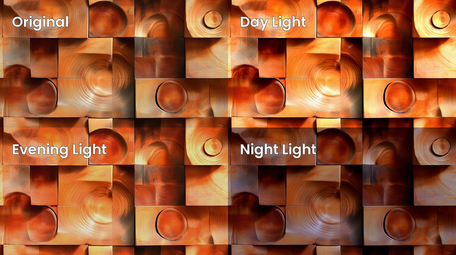Curved Circular Wooden Surface Lighting Variation Examples Preview