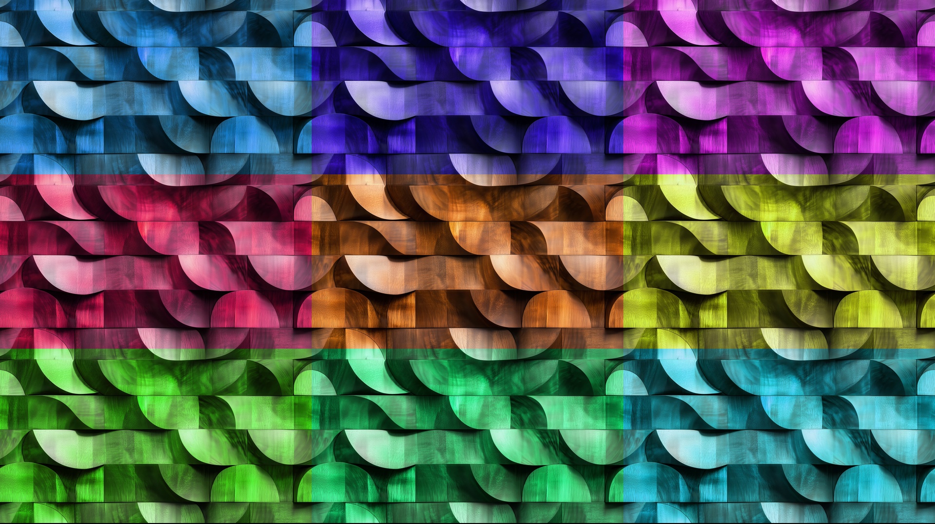Seamless Textured Curved Wavy Wooden Art Hue Variation Application Preview