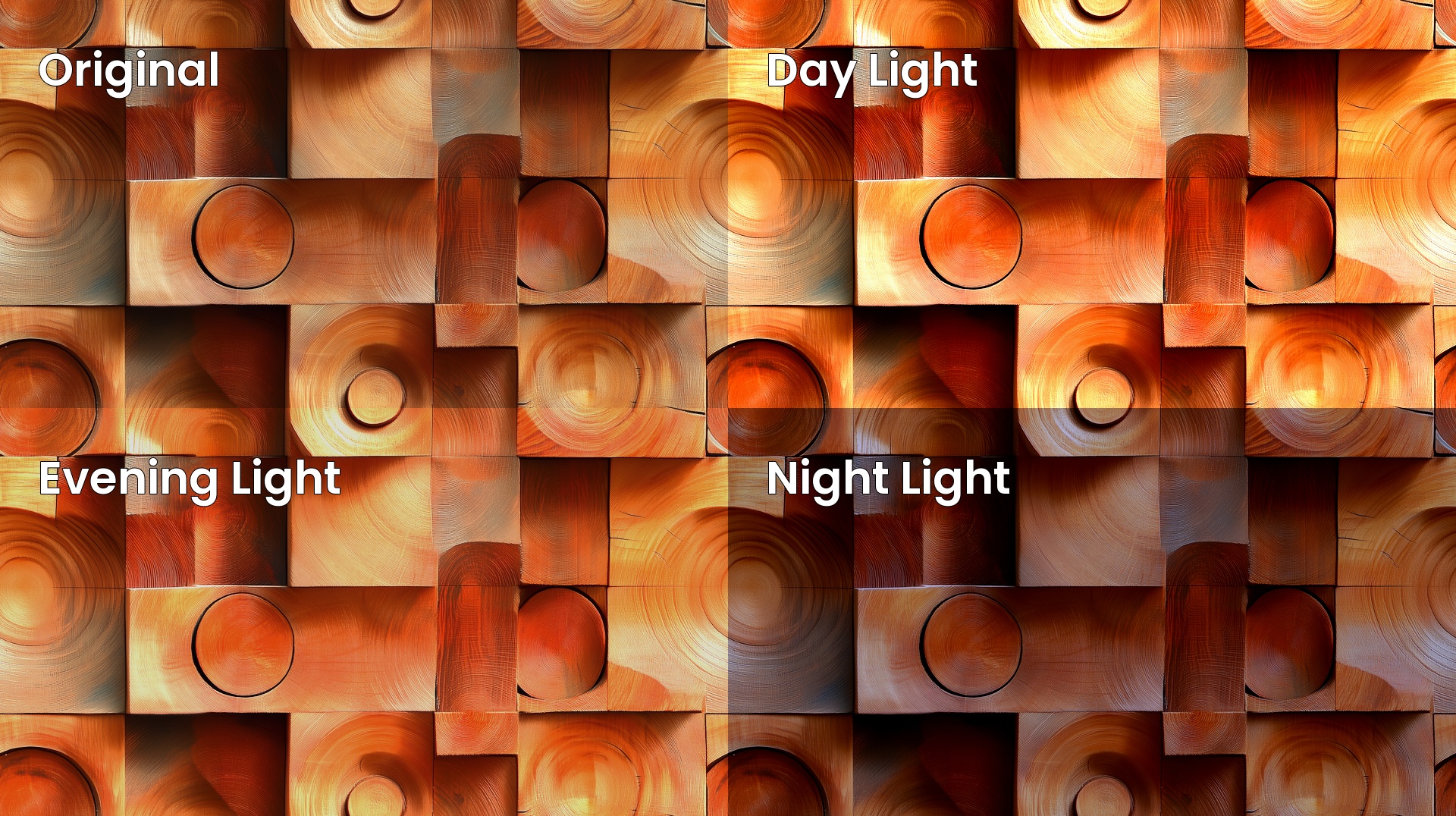Seamless Circular Rectangular Shapes Wooden Texture Lighting Variation Examples Preview