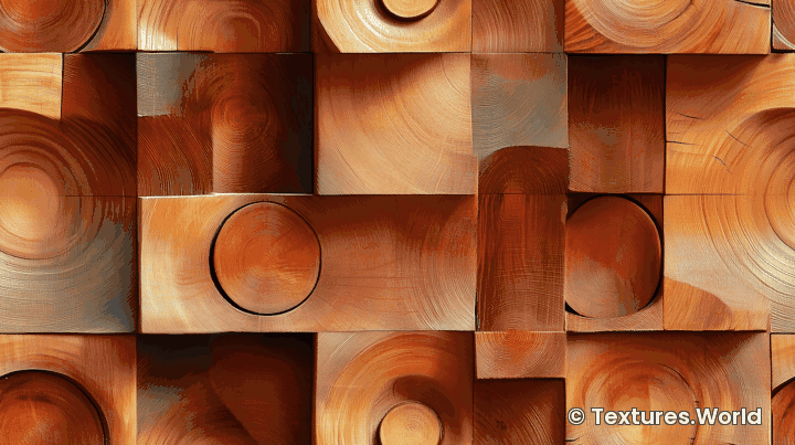 Seamless Circular Rectangular Shapes Wooden Texture Seamless Tileable Animation