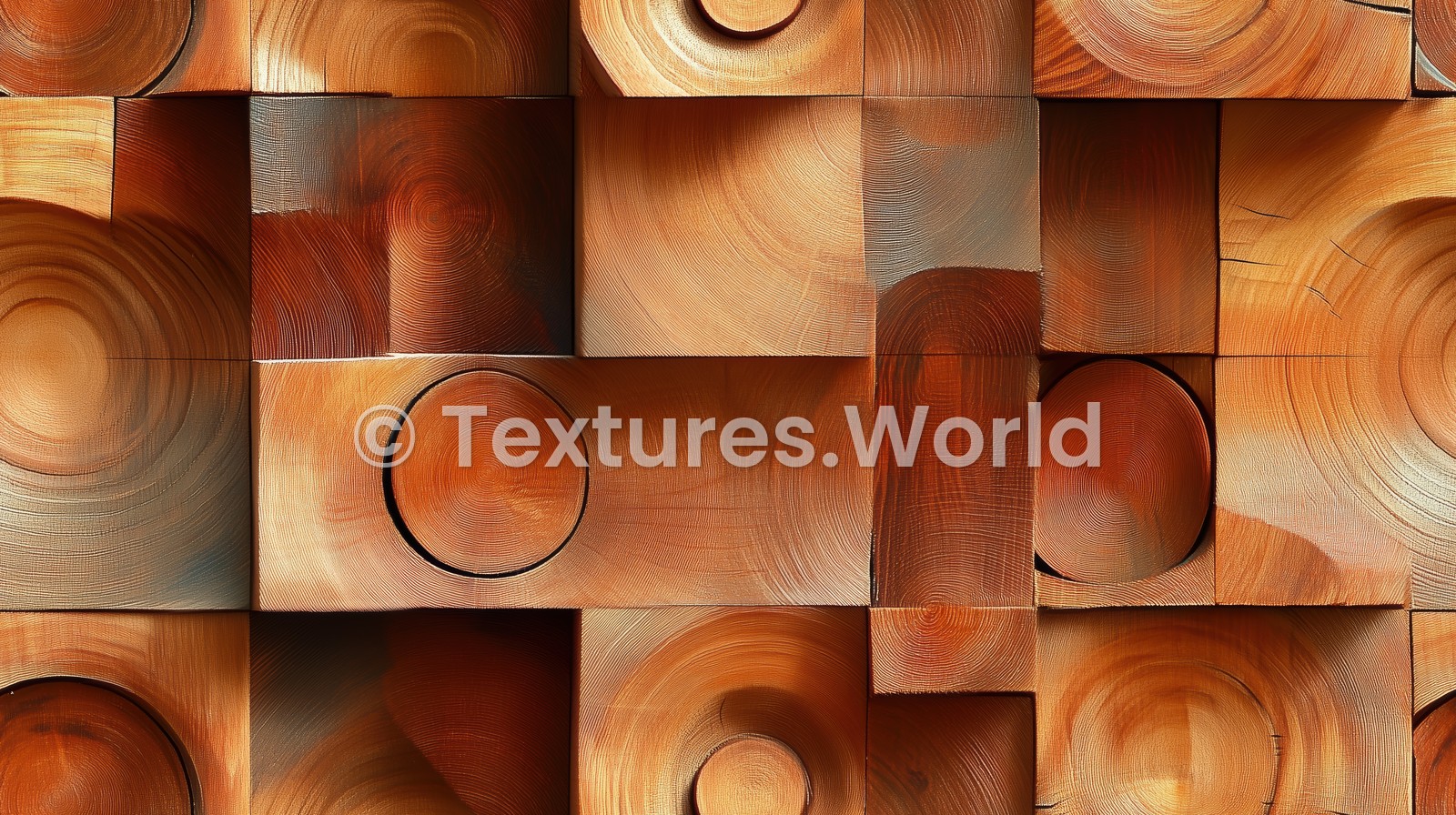 Seamless Circular Rectangular Shapes Wooden Texture Preview