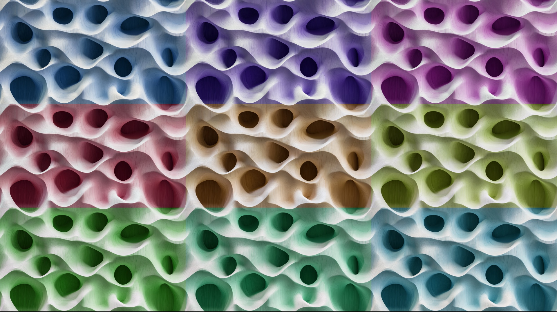 Seamless Textured Wooden Organic Shapes Hue Variation Application Preview